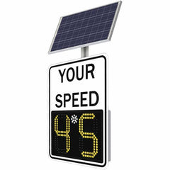 TrafficLogix - "Your Speed", 23" Wide x 29" High, Aluminum Speed Limit Signs - Black on White, High Intensity Reflectivity, Rectangle, Post Mount - Exact Industrial Supply