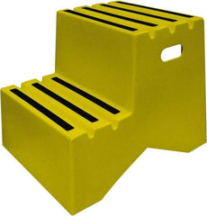 Diversified Plastics - 19-1/2" High x 18-1/8" Wide x 24-1/2" Deep, Yellow Step Stool - 500 Lb Capacity - Exact Industrial Supply