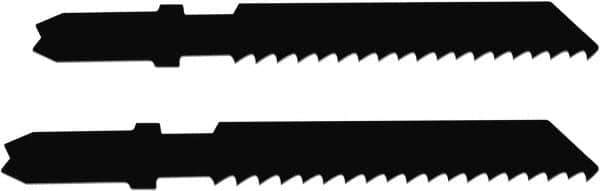 Disston - 2-3/4" Long, 14 Teeth per Inch, Carbon Steel Jig Saw Blade - Toothed Edge, 0.067" Thick, U-Shank, Raker Tooth Set - Exact Industrial Supply