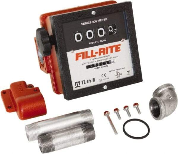Tuthill - 1" Mechanical Fuel Meter Repair Part - Contains 4 Digit (Gal) Meter, For Use with Pump - FR4210G, FR4410G, FR4204G, FR4210GB, FR4210BGFQ - Exact Industrial Supply