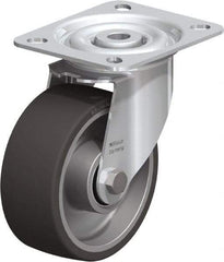 Blickle - 4" Diam x 1-9/16" Wide x 4-59/64" OAH Top Plate Mount Swivel Caster - Polyurethane-Elastomer, 220 Lb Capacity, Ball Bearing, 3-15/16 x 3-3/8" Plate - Exact Industrial Supply