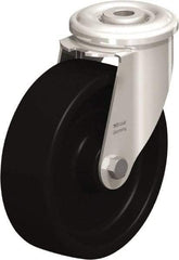 Blickle - 5" Diam x 1-37/64" Wide x 5-29/32" OAH Hollow Kingpin Mount Swivel Caster - Heat-Resistant Phenolic Resin, 330 Lb Capacity, Plain Bore Bearing, Hollow Kingpin Stem - Exact Industrial Supply