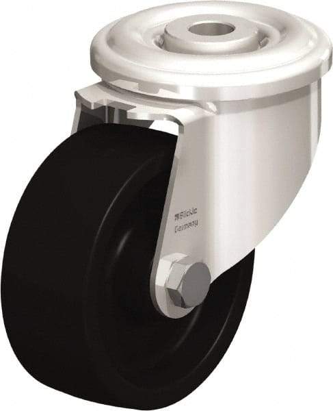 Blickle - 3" Diam x 1-1/4" Wide x 4" OAH Hollow Kingpin Mount Swivel Caster - Heat-Resistant Phenolic Resin, 220 Lb Capacity, Plain Bore Bearing, Hollow Kingpin Stem - Exact Industrial Supply