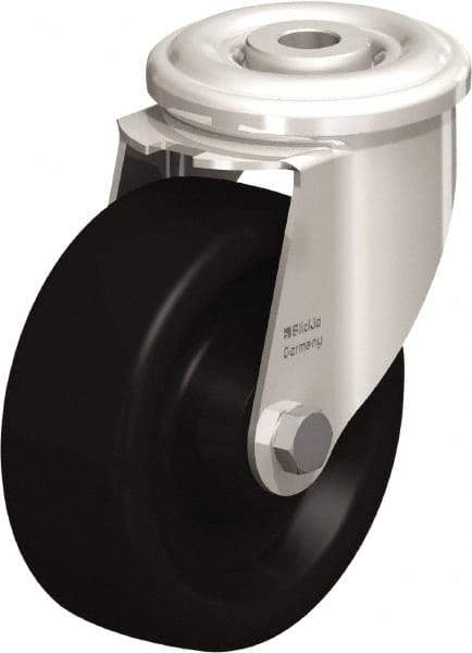 Blickle - 4" Diam x 1-1/2" Wide x 4-59/64" OAH Hollow Kingpin Mount Swivel Caster - Heat-Resistant Phenolic Resin, 330 Lb Capacity, Plain Bore Bearing, Hollow Kingpin Stem - Exact Industrial Supply