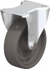 Blickle - 5" Diam x 1-9/16" Wide x 5-7/8" OAH Top Plate Mount Rigid Caster - Heat-Resistant Nylon, 660 Lb Capacity, Plain Bore Bearing, 3-15/16 x 3-3/8" Plate - Exact Industrial Supply
