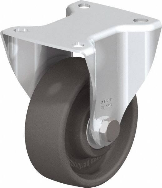 Blickle - 4" Diam x 1-1/2" Wide x 4-59/64" OAH Top Plate Mount Rigid Caster - Heat-Resistant Nylon, 550 Lb Capacity, Ball Bearing, 3-15/16 x 3-3/8" Plate - Exact Industrial Supply