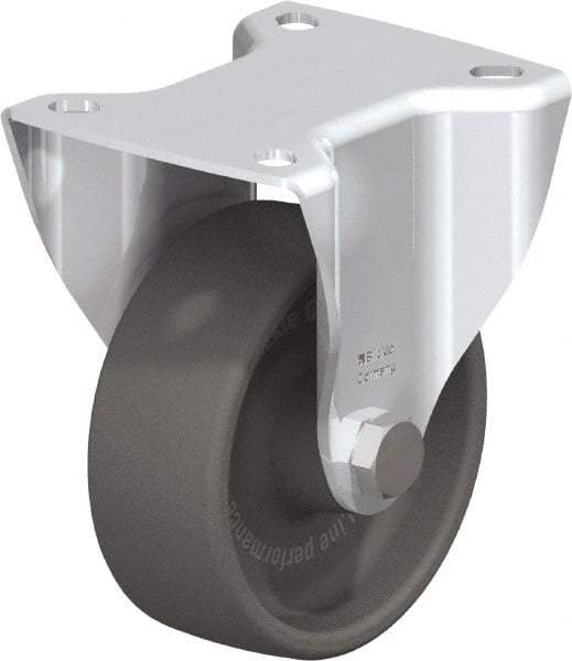 Blickle - 4" Diam x 1-1/2" Wide x 4-59/64" OAH Top Plate Mount Rigid Caster - Heat-Resistant Nylon, 550 Lb Capacity, Plain Bore Bearing, 3-15/16 x 3-3/8" Plate - Exact Industrial Supply