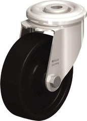 Blickle - 4" Diam x 1-3/16" Wide x 4-59/64" OAH Hollow Kingpin Mount Swivel Caster - Heat-Resistant Phenolic Resin, 275 Lb Capacity, Plain Bore Bearing, Hollow Kingpin Stem - Exact Industrial Supply