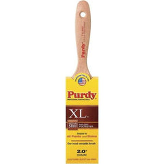 Purdy - 2" Flat Synthetic Trim Brush - 2-11/16" Bristle Length, 2-11/16" Wood Beavertail Handle - Exact Industrial Supply