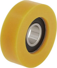 Blickle - 50mm Diameter x 15mm Wide, Polyurethane-Elastomer Blickle Extrathane Caster Wheel - 132 Lb. Capacity, 25mm Axle Diameter, Ball Bearing - Exact Industrial Supply