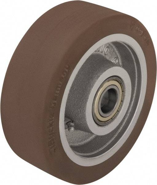 Blickle - 4 Inch Diameter x 1-37/64 Inch Wide, Polyurethane-Elastomer Blickle Besthane Caster Wheel - 880 Lb. Capacity, 17/32 Inch Axle Diameter, Ball Bearing - Exact Industrial Supply