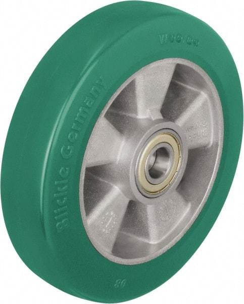 Blickle - 5 Inch Diameter x 2-1/8 Inch Wide, Polyurethane-Elastomer Blickle Softhane Caster Wheel - 990 Lb. Capacity, 25/32 Inch Axle Diameter, Ball Bearing - Exact Industrial Supply