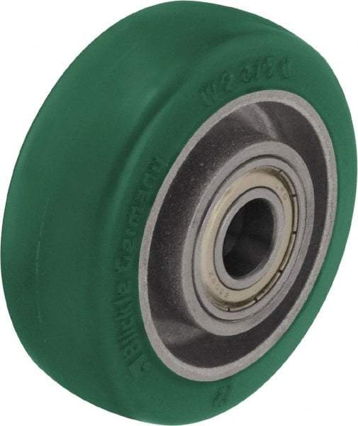 Blickle - 3 Inch Diameter x 1-11/64 Inch Wide, Polyurethane-Elastomer Blickle Softhane Caster Wheel - 396 Lb. Capacity, 19/32 Inch Axle Diameter, Ball Bearing - Exact Industrial Supply