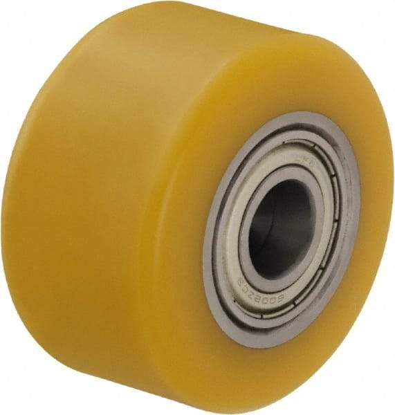 Blickle - 1-3/8 Inch Diameter x 1-1/16 Inch Wide, Polyurethane-Elastomer Blickle Extrathane Caster Wheel - 220 Lb. Capacity, 1/4 Inch Axle Diameter, Ball Bearing - Exact Industrial Supply