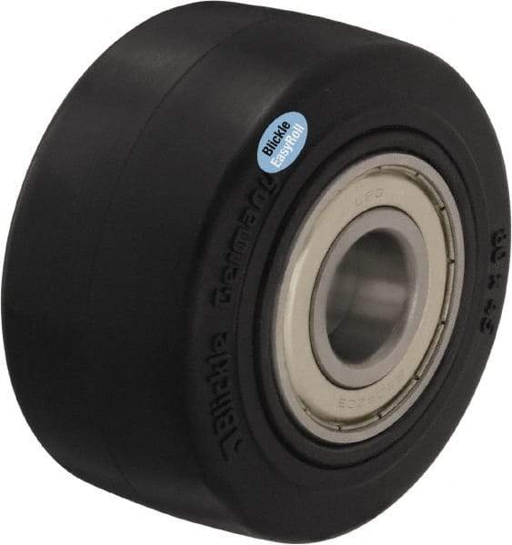 Blickle - 5 Inch Diameter x 1-31/32 Inch Wide, Solid Rubber Caster Wheel - 704 Lb. Capacity, 25/32 Inch Axle Diameter, Ball Bearing - Exact Industrial Supply