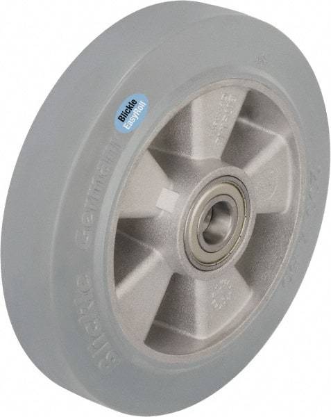 Blickle - 10 Inch Diameter x 1-31/32 Inch Wide, Solid Rubber Caster Wheel - 1,430 Lb. Capacity, 1 Inch Axle Diameter, Ball Bearing - Exact Industrial Supply