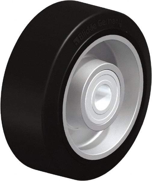 Blickle - 4 Inch Diameter x 1-37/64 Inch Wide, Solid Rubber Caster Wheel - 440 Lb. Capacity, 19/32 Inch Axle Diameter, Ball Bearing - Exact Industrial Supply