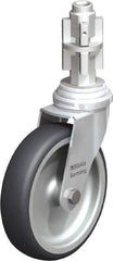 Blickle - 4" Diam x 63/64" Wide x 4-7/8" OAH Metal Expander Mount Swivel Caster - Rubber Elastomer (TPE), 154 Lb Capacity, Plain Bore Bearing, Metal Expander Stem - Exact Industrial Supply