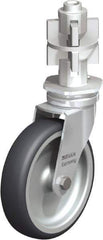 Blickle - 4" Diam x 63/64" Wide x 4-7/8" OAH Metal Expander Mount Swivel Caster - Rubber Elastomer (TPE), 154 Lb Capacity, Plain Bore Bearing, Metal Expander Stem - Exact Industrial Supply