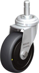 Blickle - 3" Diam x 63/64" Wide x 3-27/32" OAH Stem Mount Swivel Caster - Rubber Elastomer (TPE), 110 Lb Capacity, Ball Bearing, Friction Stem - Exact Industrial Supply