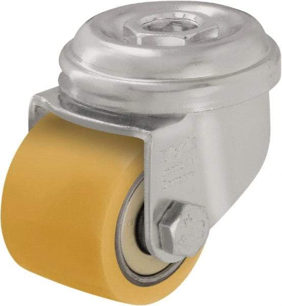 Blickle - 1-1/2" Diam x 1-1/16" Wide x 2" OAH Hollow Kingpin Mount Swivel Caster - Polyurethane-Elastomer Blickle Extrathane, 220 Lb Capacity, Ball Bearing, Hollow Kingpin Stem - Exact Industrial Supply