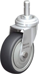 Blickle - 3" Diam x 63/64" Wide x 3-55/64" OAH Stem Mount Swivel Caster - Rubber Elastomer (TPE), 165 Lb Capacity, Ball Bearing, Friction Stem - Exact Industrial Supply