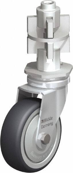 Blickle - 3" Diam x 63/64" Wide x 4" OAH Metal Expander Mount Swivel Caster - Rubber Elastomer (TPE), 165 Lb Capacity, Ball Bearing, Metal Expander Stem - Exact Industrial Supply