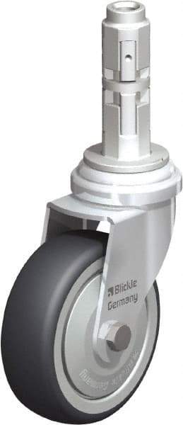 Blickle - 3" Diam x 63/64" Wide x 4" OAH Metal Expander Mount Swivel Caster - Rubber Elastomer (TPE), 165 Lb Capacity, Ball Bearing, Metal Expander Stem - Exact Industrial Supply