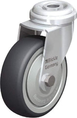 Blickle - 3" Diam x 63/64" Wide x 3-27/32" OAH Hollow Kingpin Mount Swivel Caster - Rubber Elastomer (TPE), 165 Lb Capacity, Ball Bearing, Hollow Kingpin Stem - Exact Industrial Supply
