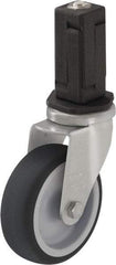 Blickle - 3" Diam x 63/64" Wide x 4" OAH Stem Mount Swivel Caster - Rubber Elastomer (TPE), 165 Lb Capacity, Ball Bearing, Square Stem - Exact Industrial Supply