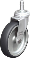 Blickle - 4" Diam x 63/64" Wide x 4-49/64" OAH Stem Mount Swivel Caster - Rubber Elastomer (TPE), 154 Lb Capacity, Plain Bore Bearing, Friction Stem - Exact Industrial Supply