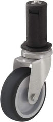 Blickle - 3" Diam x 63/64" Wide x 4" OAH Stem Mount Swivel Caster - Rubber Elastomer (TPE), 165 Lb Capacity, Plain Bore Bearing, Round Stem - Exact Industrial Supply
