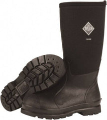 Honeywell - Men's Size 9 Wide Width Reinforced Knee Boot - Black, Neoprene Upper, Rubber Outsole, 16" High, Pull-On - Exact Industrial Supply