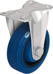 Blickle - 4" Diam x 1-3/8" Wide x 5-1/8" OAH Top Plate Mount Rigid Caster - Solid Rubber, 400 Lb Capacity, Ball Bearing, 3-5/8 x 2-1/2" Plate - Exact Industrial Supply