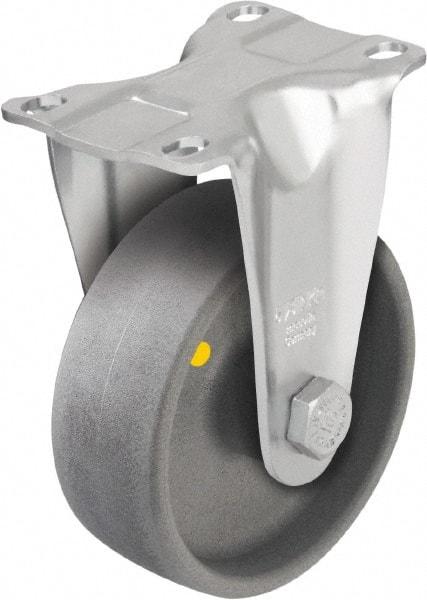 Blickle - 5" Diam x 1-9/16" Wide x 6-1/8" OAH Top Plate Mount Rigid Caster - Impact-Resistant Nylon, 400 Lb Capacity, Plain Bore Bearing, 3-5/8 x 2-1/2" Plate - Exact Industrial Supply