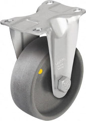 Blickle - 5" Diam x 1-9/16" Wide x 6-1/8" OAH Top Plate Mount Rigid Caster - Impact-Resistant Nylon, 400 Lb Capacity, Plain Bore Bearing, 3-5/8 x 2-1/2" Plate - Exact Industrial Supply