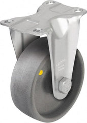 Blickle - 4" Diam x 1-7/16" Wide x 5-1/8" OAH Top Plate Mount Rigid Caster - Impact-Resistant Nylon, 400 Lb Capacity, Plain Bore Bearing, 3-5/8 x 2-1/2" Plate - Exact Industrial Supply