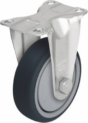 Blickle - 4" Diam x 1-1/4" Wide x 5-1/8" OAH Top Plate Mount Rigid Caster - Thermoplastic Polyurethane, 400 Lb Capacity, Ball Bearing, 3-5/8 x 2-1/2" Plate - Exact Industrial Supply