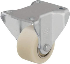 Blickle - 3" Diam x 1-37/64" Wide x 4-23/32" OAH Top Plate Mount Rigid Caster - Impact-Resistant Cast Nylon, 1,540 Lb Capacity, Ball Bearing, 3-15/16 x 3-3/8" Plate - Exact Industrial Supply