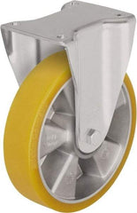 Blickle - 8" Diam x 1-31/32" Wide x 9-41/64" OAH Top Plate Mount Rigid Caster - Polyurethane-Elastomer Blickle Softhane, 1,760 Lb Capacity, Ball Bearing, 5-1/2 x 4-3/8" Plate - Exact Industrial Supply