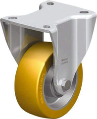 Blickle - 4" Diam x 1-37/64" Wide x 7-1/2" OAH Top Plate Mount Rigid Caster - Polyurethane-Elastomer Blickle Softhane, 770 Lb Capacity, Ball Bearing, 3-15/16 x 3-3/8" Plate - Exact Industrial Supply