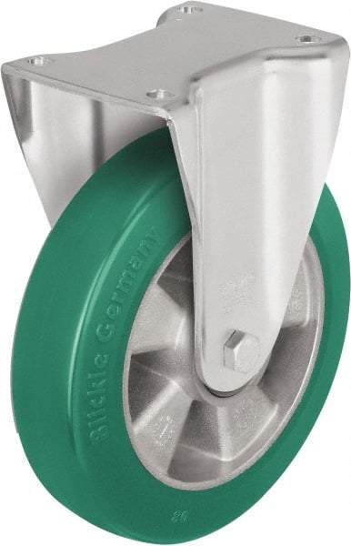 Blickle - 6-1/2" Diam x 1-31/32" Wide x 7-61/64" OAH Top Plate Mount Rigid Caster - Polyurethane-Elastomer Blickle Softhane, 1,210 Lb Capacity, Ball Bearing, 5-1/2 x 4-3/8" Plate - Exact Industrial Supply