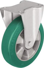 Blickle - 5" Diam x 2-1/8" Wide x 6-11/16" OAH Top Plate Mount Rigid Caster - Polyurethane-Elastomer Blickle Softhane, 990 Lb Capacity, Ball Bearing, 5-1/2 x 4-3/8" Plate - Exact Industrial Supply