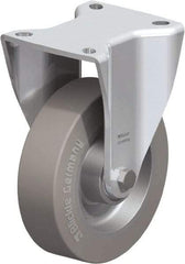 Blickle - 5" Diam x 1-37/64" Wide x 6-1/2" OAH Top Plate Mount Rigid Caster - Solid Rubber, 550 Lb Capacity, Ball Bearing, 3-15/16 x 3-3/8" Plate - Exact Industrial Supply