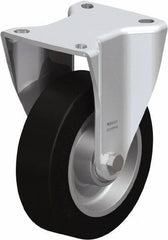 Blickle - 5" Diam x 1-37/64" Wide x 6-1/2" OAH Top Plate Mount Rigid Caster - Solid Rubber, 550 Lb Capacity, Ball Bearing, 3-15/16 x 3-3/8" Plate - Exact Industrial Supply