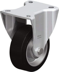 Blickle - 4" Diam x 1-37/64" Wide x 5-1/2" OAH Top Plate Mount Rigid Caster - Solid Rubber, 440 Lb Capacity, Ball Bearing, 3-15/16 x 3-3/8" Plate - Exact Industrial Supply