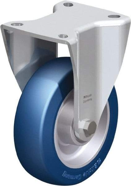 Blickle - 5" Diam x 1-37/64" Wide x 6-1/2" OAH Top Plate Mount Rigid Caster - Polyurethane-Elastomer Blickle Besthane, 770 Lb Capacity, Ball Bearing, 3-15/16 x 3-3/8" Plate - Exact Industrial Supply