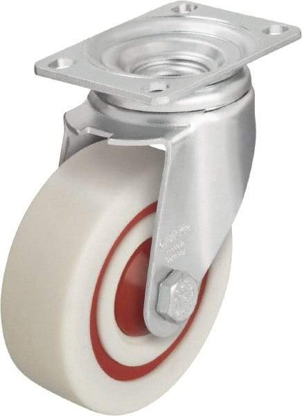 Blickle - 5" Diam x 1-3/8" Wide x 6-1/8" OAH Top Plate Mount Swivel Caster - Impact-Resistant Nylon, 400 Lb Capacity, Ball Bearing, 3-5/8 x 2-1/2" Plate - Exact Industrial Supply