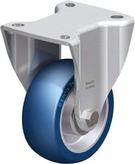 Blickle - 4" Diam x 1-37/64" Wide x 5-1/2" OAH Top Plate Mount Rigid Caster - Polyurethane-Elastomer Blickle Besthane, 660 Lb Capacity, Ball Bearing, 3-15/16 x 3-3/8" Plate - Exact Industrial Supply