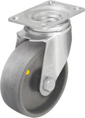 Blickle - 4" Diam x 1-7/16" Wide x 5-1/8" OAH Top Plate Mount Swivel Caster - Impact-Resistant Nylon, 400 Lb Capacity, Ball Bearing, 3-5/8 x 2-1/2" Plate - Exact Industrial Supply